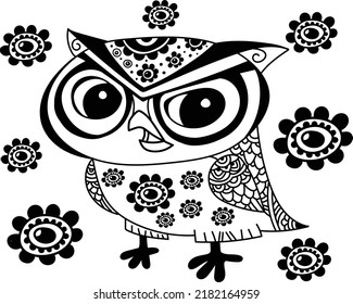 Doodle Art Of Cute Owl For Wallpaper,background,preschool Coloring Pages,greeting Card,birds Cartoon Coloring,animals Coloring,nature Coloring Pages,advertising,birds Icon,character Design,clip Art