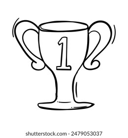 garabato arte de lindo trofeo sobre fondo blanco