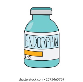 Doodle art of Endorphin Bottle, medicine bottle