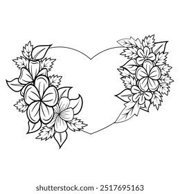Doodle marco de flores de arte en ilustrador.
