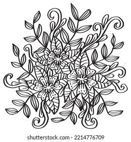 Doodle art flowers zentangle floral illustration