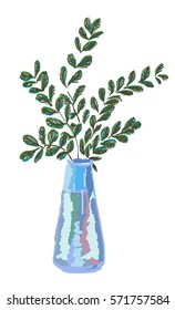 doodle art Garden Terrariums,doodle colorful flowers in pots and glass jars; Hand drawn Dischidia nummularia Variegata vector