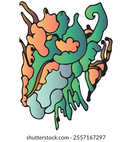 Doodle Art. Hand-drawn little funny monsters. Colorful design vector 