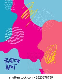 Doodle art header with different shapes and textures