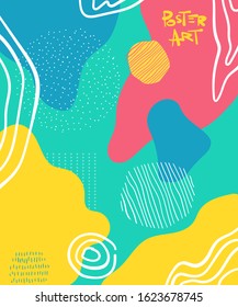 Doodle art header with different shapes and textures