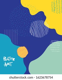 Doodle art header with different shapes and textures