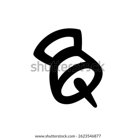 Doodle Art icon of office Push Pin for Bulletin Board