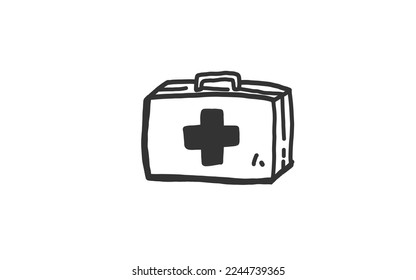 Doodle art illustration with black and white style.
