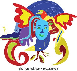 doodle art nature handrawing vector
