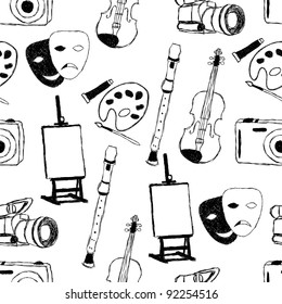 doodle art seamless pattern