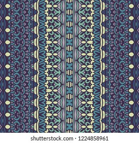 Doodle art striped pattern for tiles and fabric. Abstract geometric vintage seamless pattern ornamental.