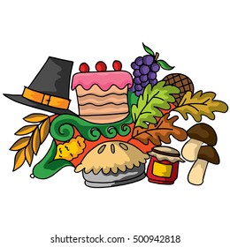 Doodle art of thanksgiving design vector illustration