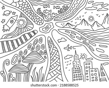 Doodle Art Vector Black White Stock Vector (Royalty Free) 2188588525 ...