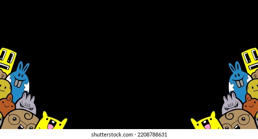 doodle art vector and copy space area. suitable for children's creative themes.
