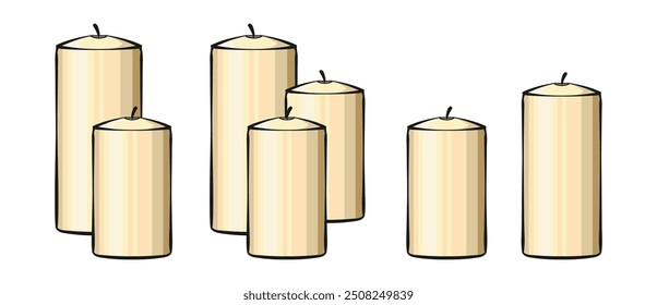 Doodle art vector illustration of Candle. Candle for Halloween event. Candle illustration. Halloween theme illustration