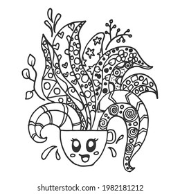 dekorative Doodle-Kunst einzeln auf weißem Hintergrund. handgezeichnete Vektorgrafik.