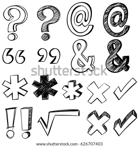 Doodle arts for different signs illustration
