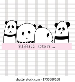 Doodle Arts Sleepless Panda Vector