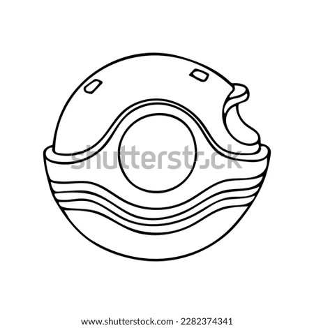 Doodle of asthma powder disk inhaler isolated on white background. Hand drawn vector illustration of personal asthma medicine.