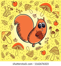 Doodle autumn background
