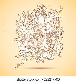 Doodle autumn background