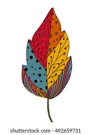doodle autumn leaf