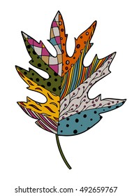 doodle autumn leaf