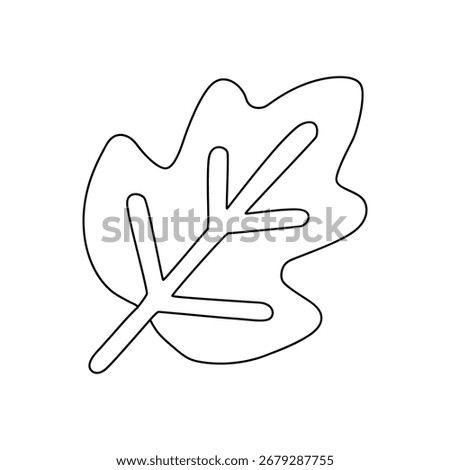 Doodle Autumn leaf coloring pages for kids. Trace and color autumn leaf. A fun worksheet for fall activity printable. Coloring sheet for kids about Autumn leaf. Autumn Leaf clipart, icon.