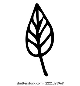 Hojas de doodle de otoño. Decoración de otoño a mano. Ilustración del vector