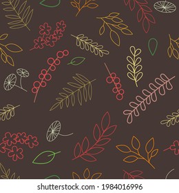 Doodle autumn leaves seamless pattern vector for decoration on autumn season, Halloween and Thanksgiving festival.