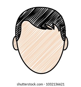 doodle avatar man head with default face and hairstyle