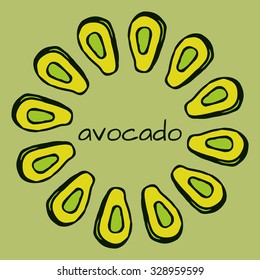 doodle avocado background