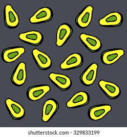 Doodle Avocado Background