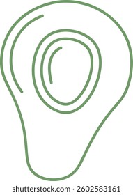 Doodle Avocado Half Vector Illustration