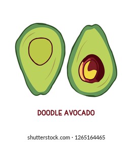 Doodle avocado icon