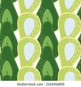 Doodle avocado seamless pattern. Hand drawn botanical backdrop. Design for fabric , textile print, surface, wrapping, cover. Vintage vector illustration