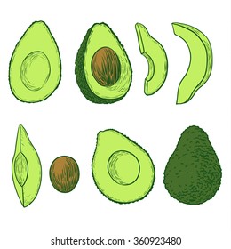 Doodle Avocado Set