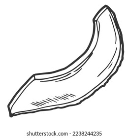 Doodle Avocado slice sketch icon isolated on white background