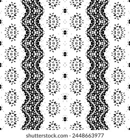 Doodle Aztec Art Pattern. Tribal Art Scribble Vector. Black Color Native Ink Batik. Black Colour Ink Doodle Texture. Abstract Ikat Dark Batik. Simple Geometric Pattern. Abstract Dark Ethnic Vector