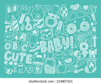 doodle baby background