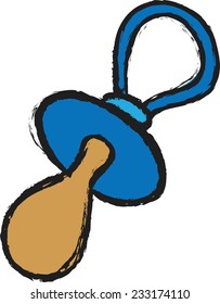 doodle baby dummy sketch vector illustration