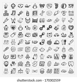 doodle baby icon sets