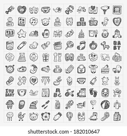 doodle baby icon sets