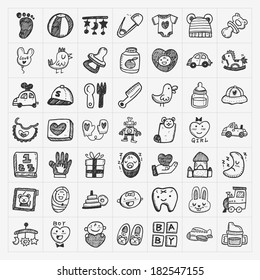 doodle baby icon sets