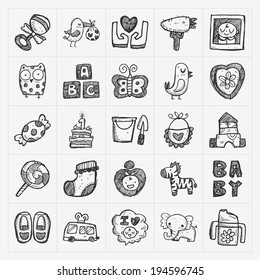 doodle baby icon sets