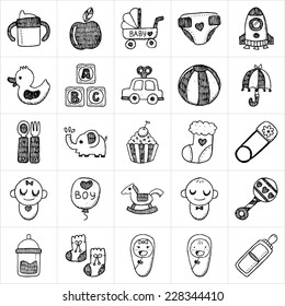 doodle baby icon sets