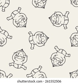 Doodle Baby seamless pattern background