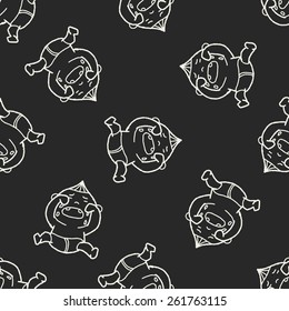 Doodle Baby seamless pattern background