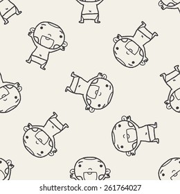 Doodle Baby seamless pattern background
