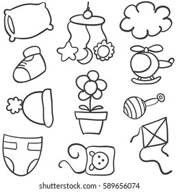 Doodle of baby style element